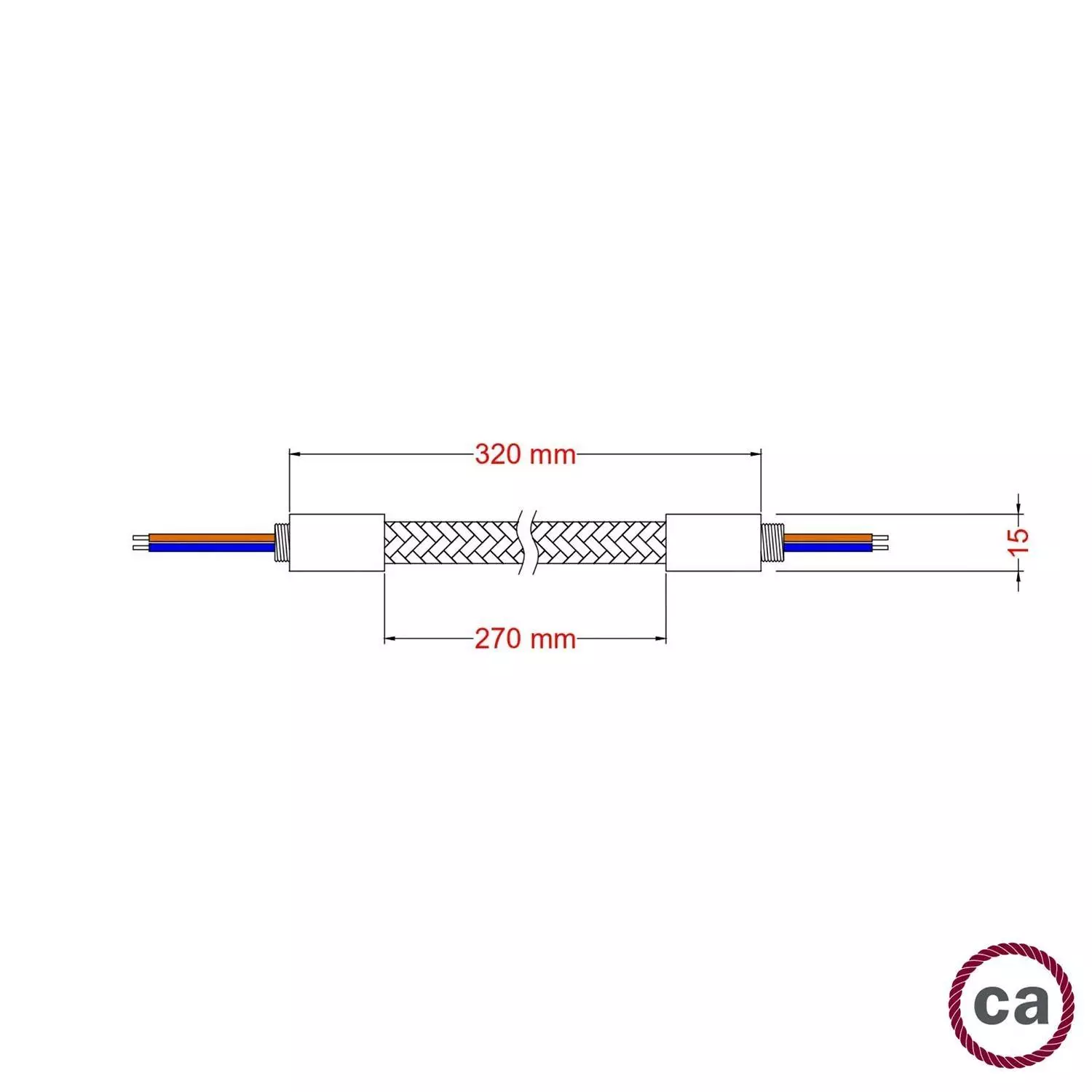 Kit Creative Flex flexibele buis bekleed met titanium RM75 stof met metalen eindstukken