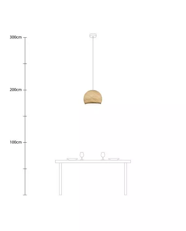 Hanglamp met hangemaakte Dome Lampenkap