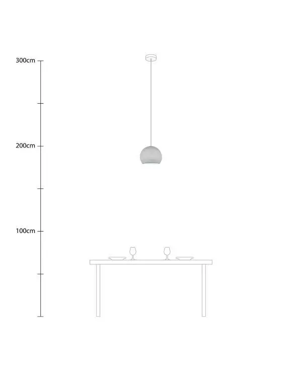 Hanglamp met hangemaakte Dome Lampenkap