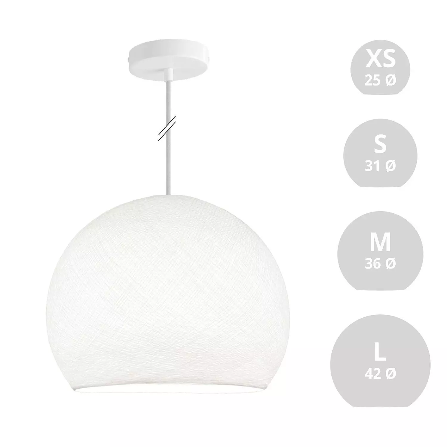 Hanglamp met hangemaakte Dome Lampenkap