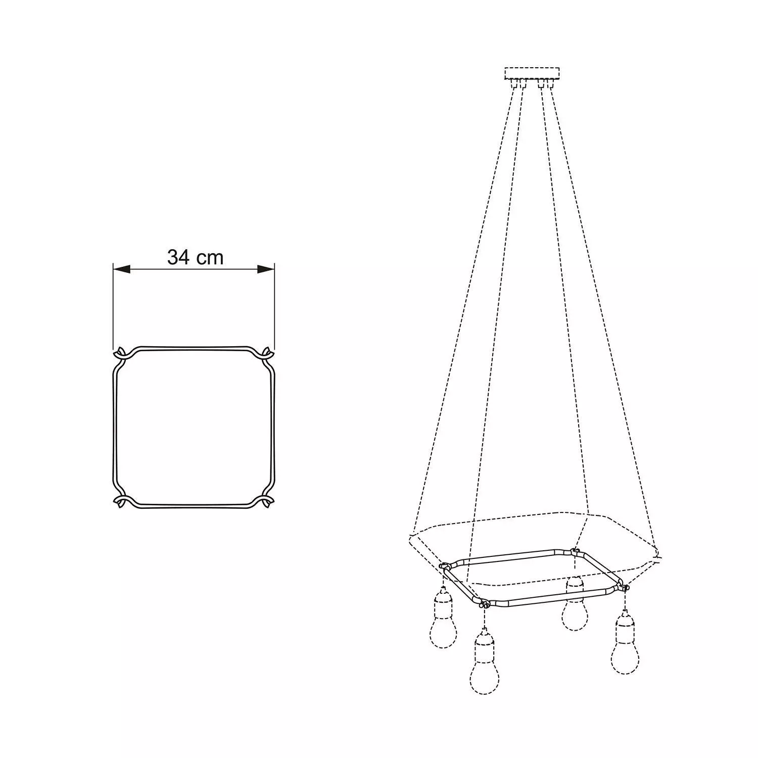 Vierkante Cage - Accessoire voor hanglampen