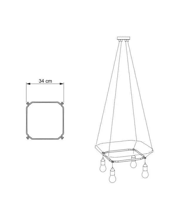 Vierkante Cage - Accessoire voor hanglampen