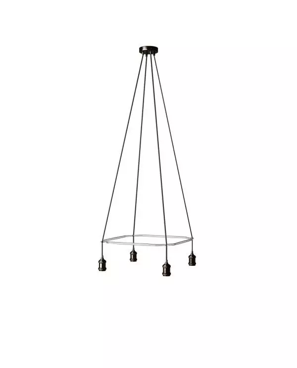 4 Pendels Cage Crystal Lamp