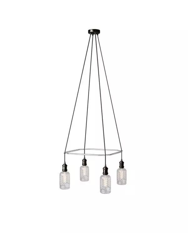 4 Pendels Cage Crystal Lamp