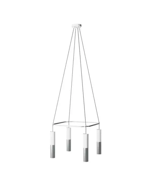 4 Pendels Cage Tub-E14 Split color Lamp