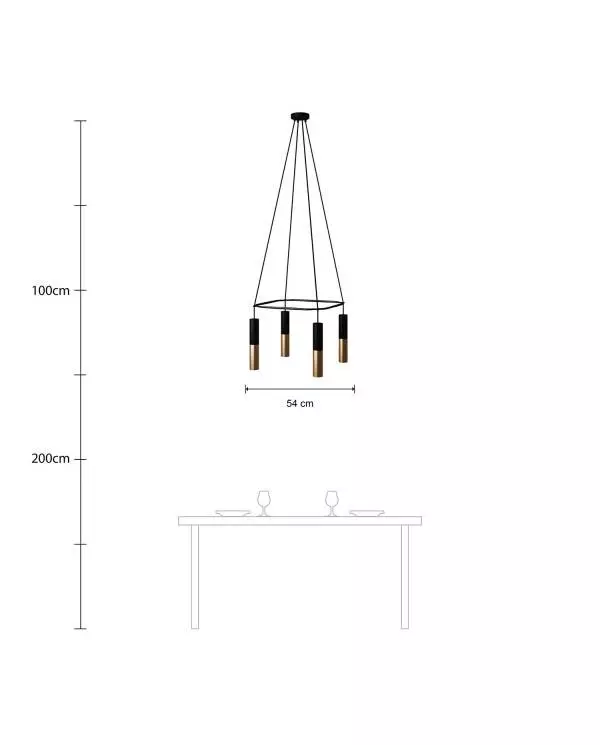 4 Pendels Cage Tub-E14 Split color Lamp