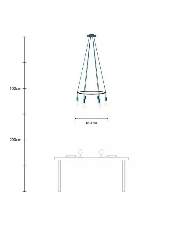 6 Pendels Cage Edison ST64 Lamp