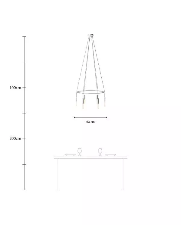 6 Pendels Cage P-Light Lamp