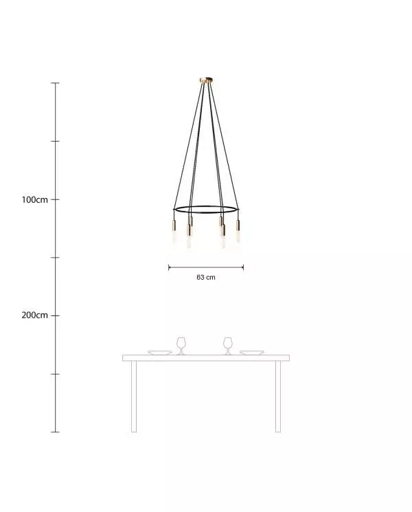 6 Pendels Cage P-Light Lamp