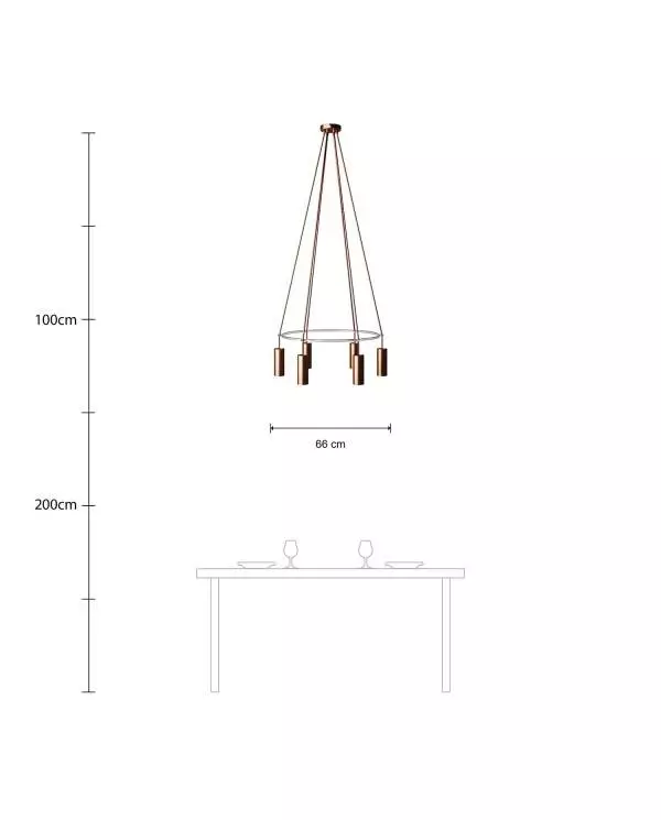 6 Pendels Cage Tub-E14 Lamp