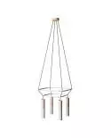 4 Pendels dubbele Cage Tub-E14 Split color Lamp