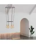 6 Pendels dubbele Ring Cage Globe Lamp