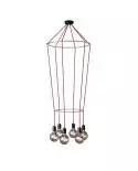 6 Pendels dubbele Ring Cage Globe Lamp