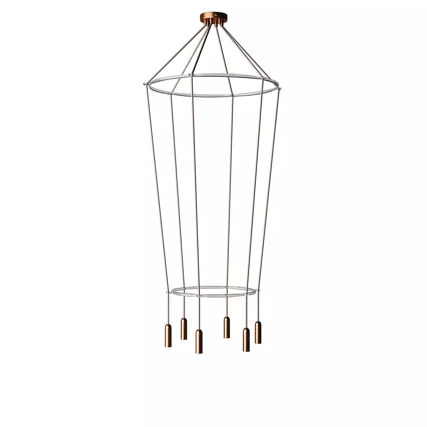 6 Pendels dubbele Ring Cage P-Light Lamp