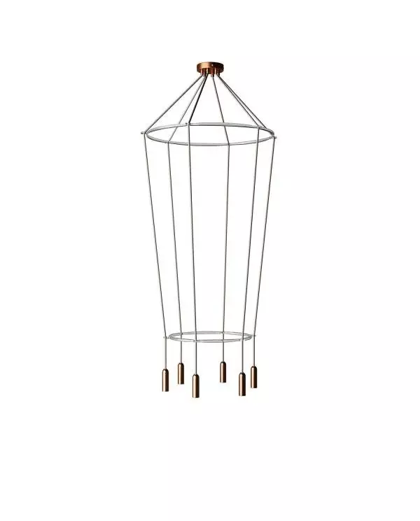 6 Pendels dubbele Ring Cage P-Light Lamp