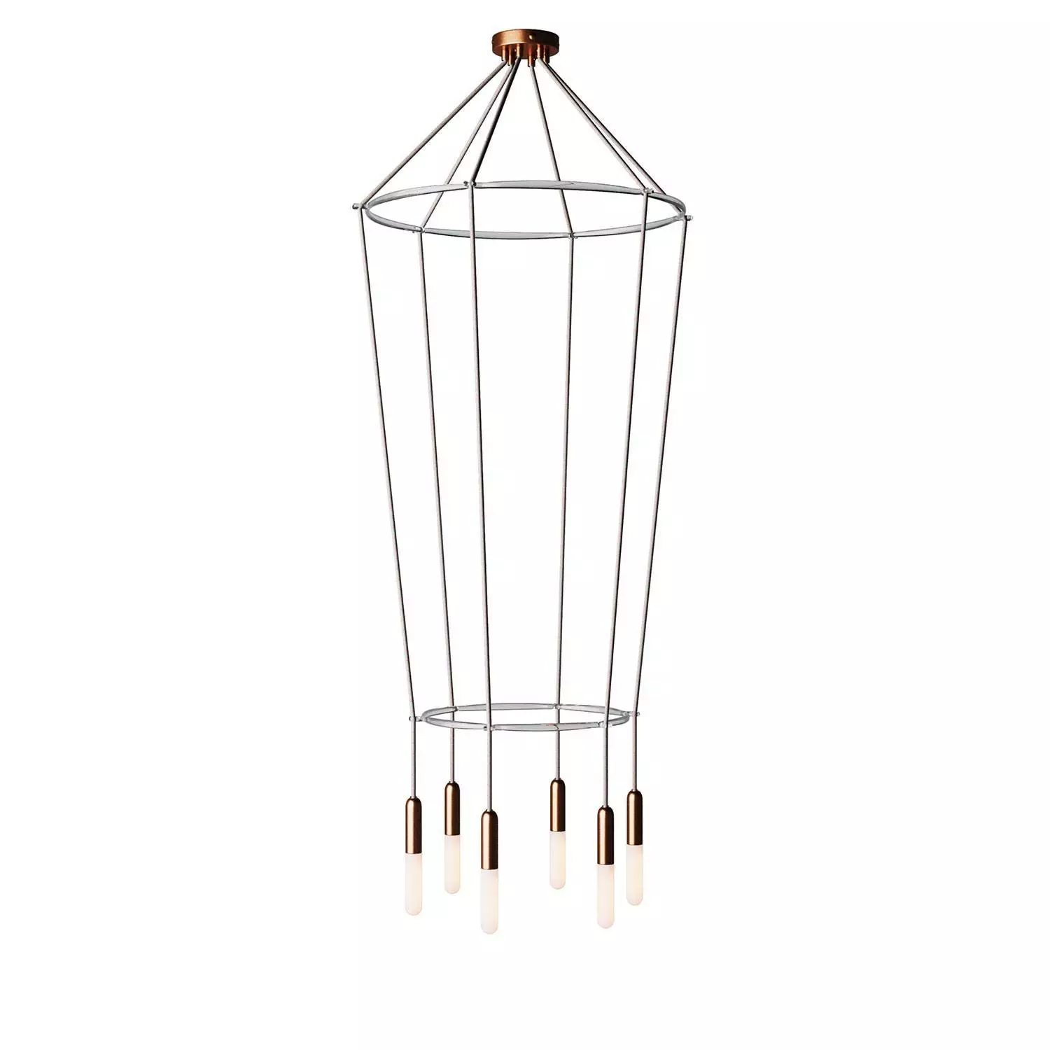 6 Pendels dubbele Ring Cage P-Light Lamp