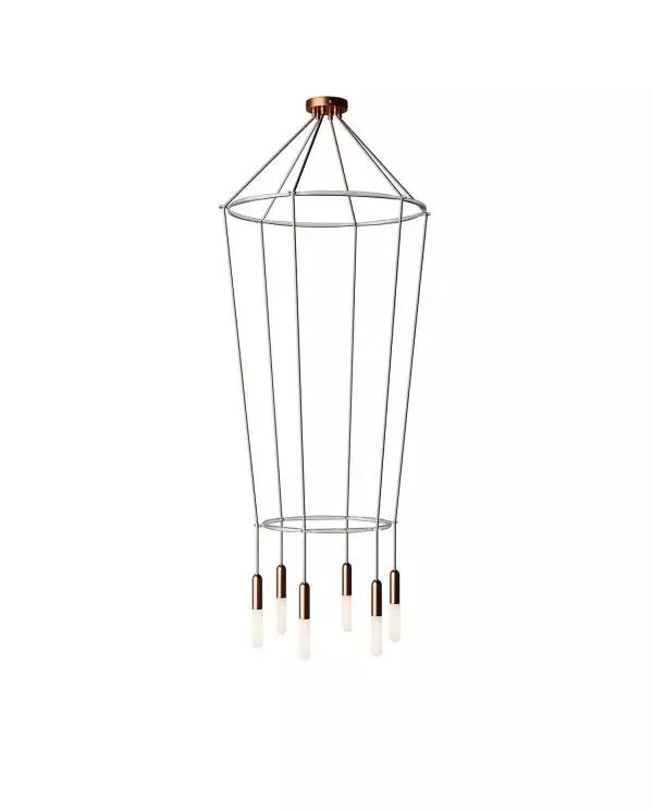 6 Pendels dubbele Ring Cage P-Light Lamp