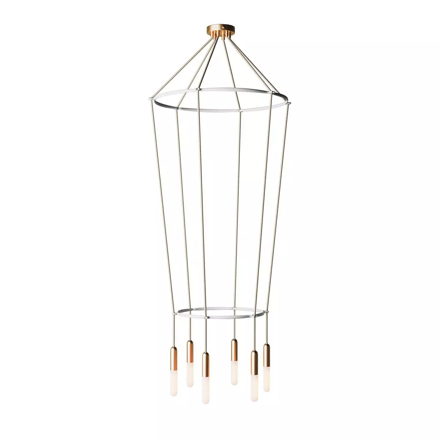 6 Pendels dubbele Ring Cage P-Light Lamp