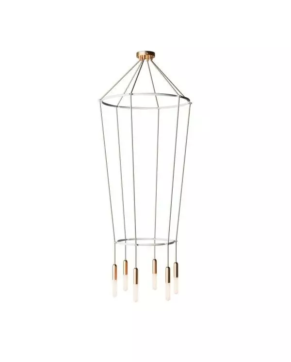 6 Pendels dubbele Ring Cage P-Light Lamp