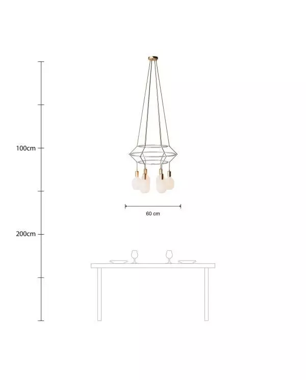 4 Pendels 3 Ringen Cage Rodi Lamp