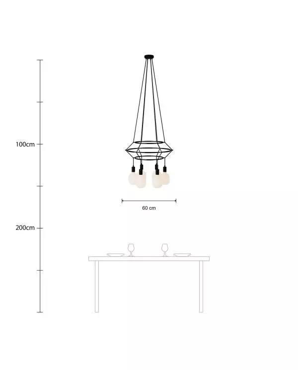 4 Pendels 3 Ringen Cage Rodi Lamp