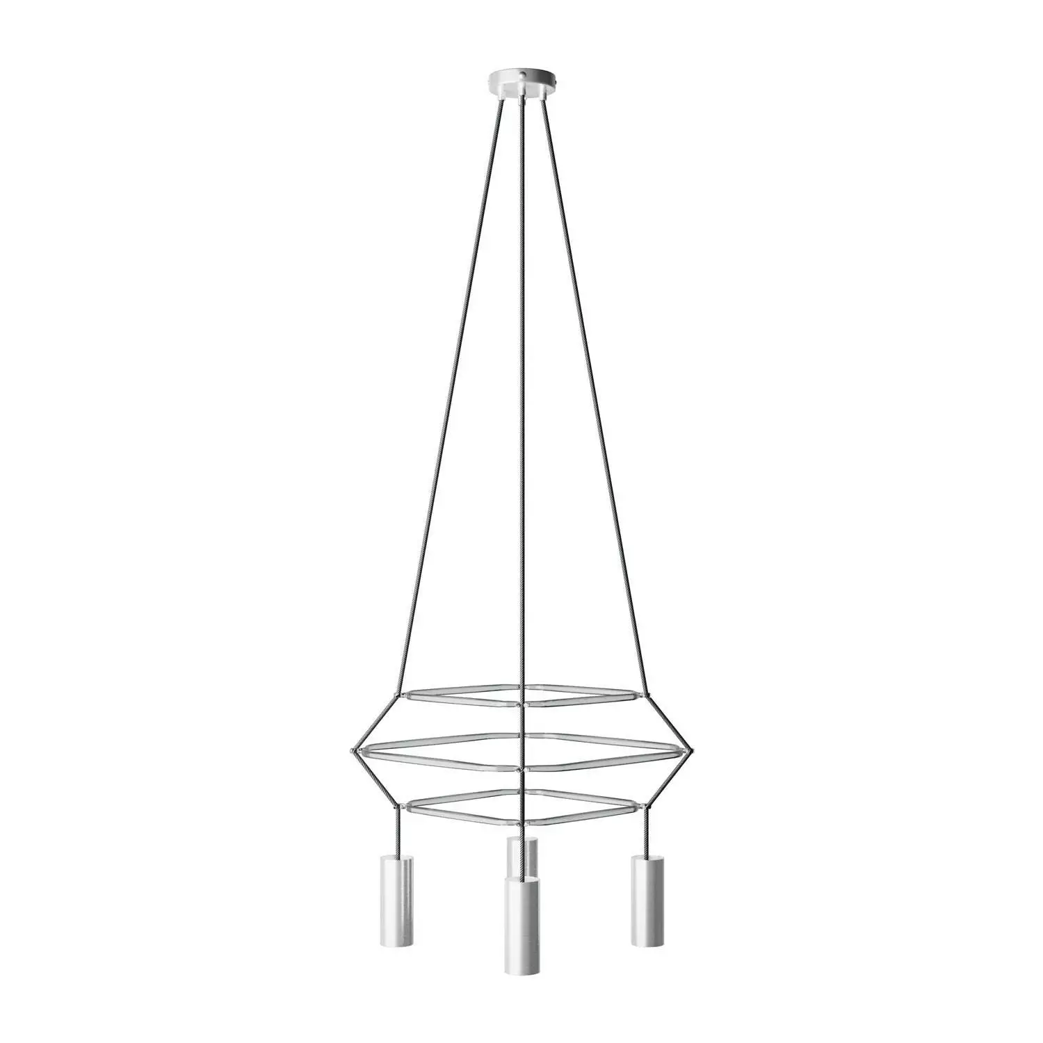 4 Pendels 3 Ringen Cage Tub-E14 Lamp