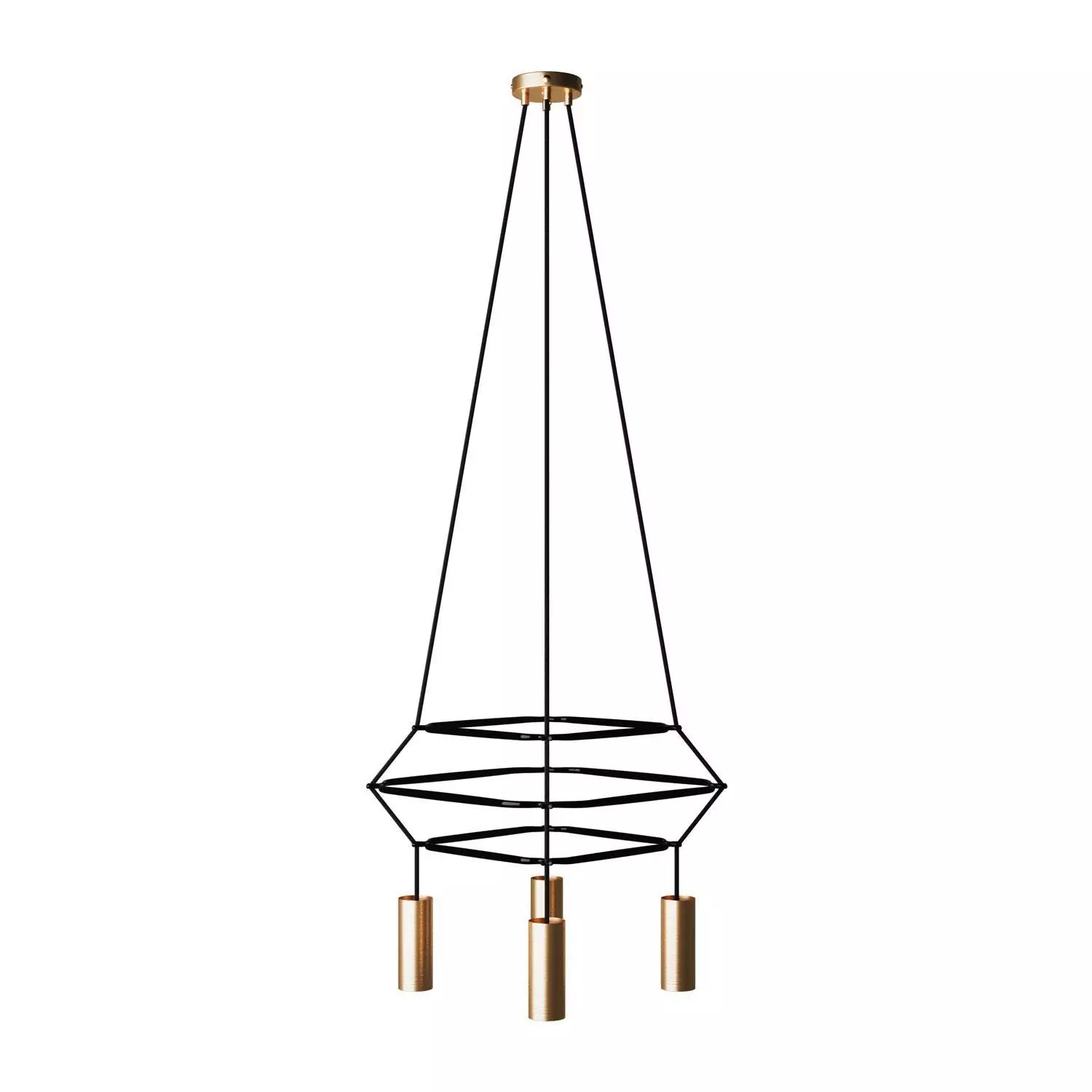 4 Pendels 3 Ringen Cage Tub-E14 Lamp