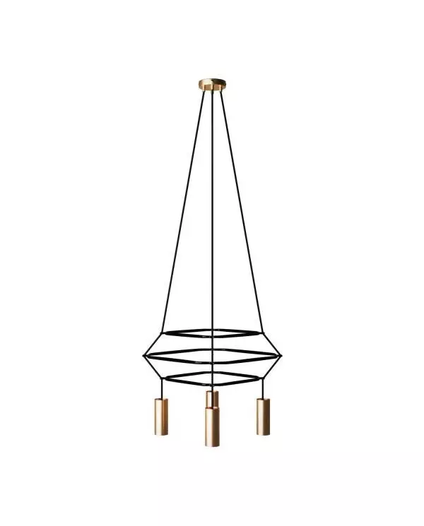 4 Pendels 3 Ringen Cage Tub-E14 Lamp