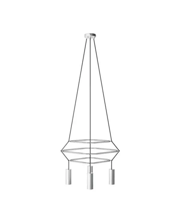 4 Pendels 3 Ringen Cage Tub-E14 Lamp