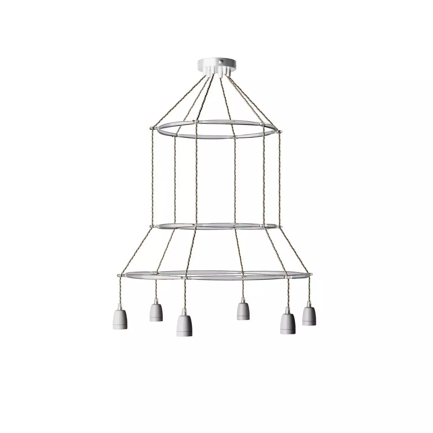 6 Pendels 3 Ringen Cage Edison ST64 Lamp