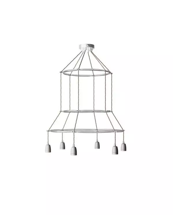 6 Pendels 3 Ringen Cage Edison ST64 Lamp