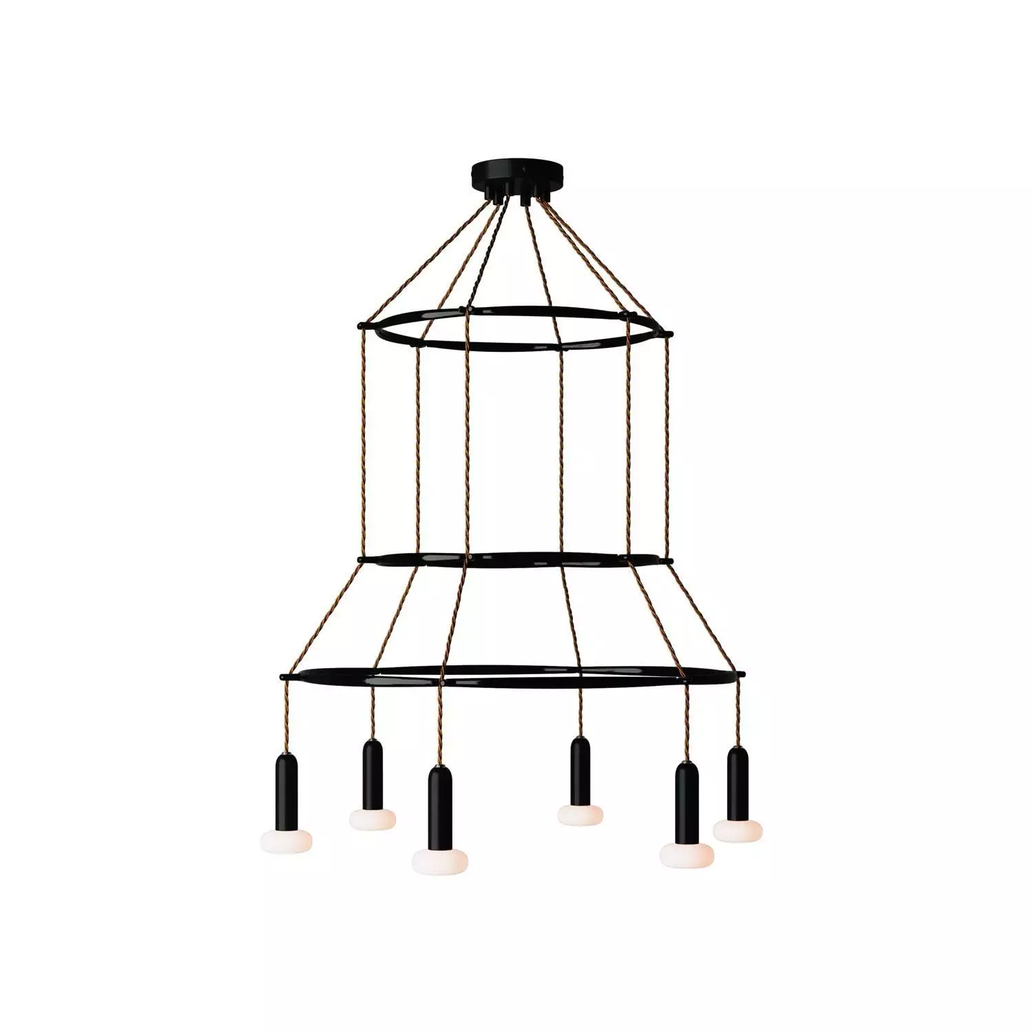 6 Pendels 3 Ringen Cage P-Light Dash Lamp