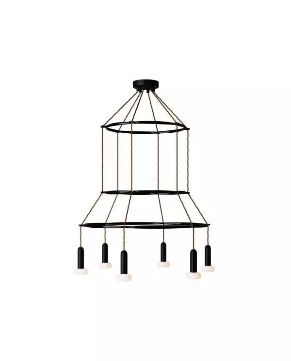 6 Pendels 3 Ringen Cage P-Light Dash Lamp