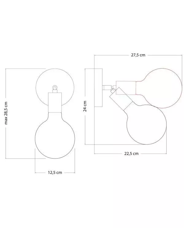 Fermaluce Lamp met metalen scharnier met porseleinen LED lichtbron